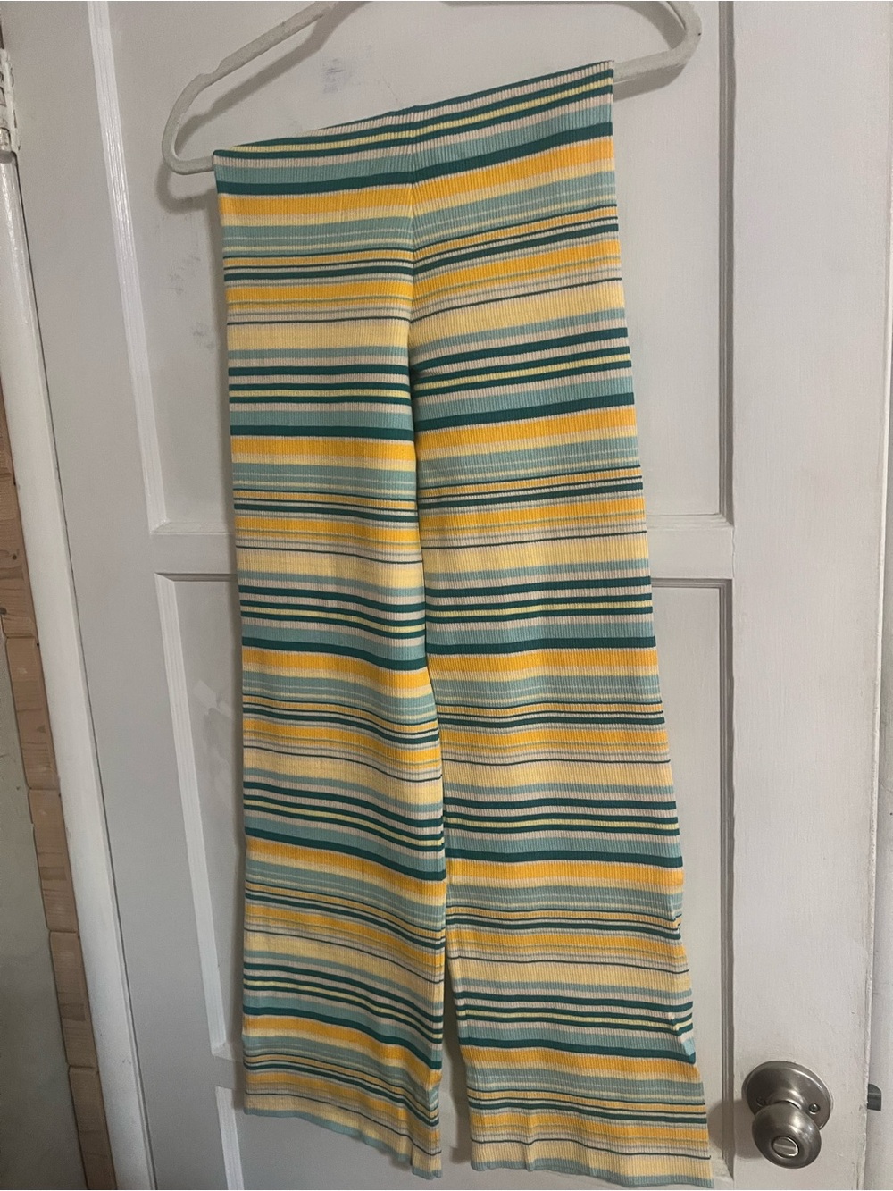 Striped Knit Leggings in Yellow & Green